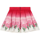 Girls White & Pink Floral Skirt Set, 2, hi-res